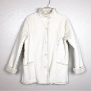 L.L. BEAN faux suede shearling coat